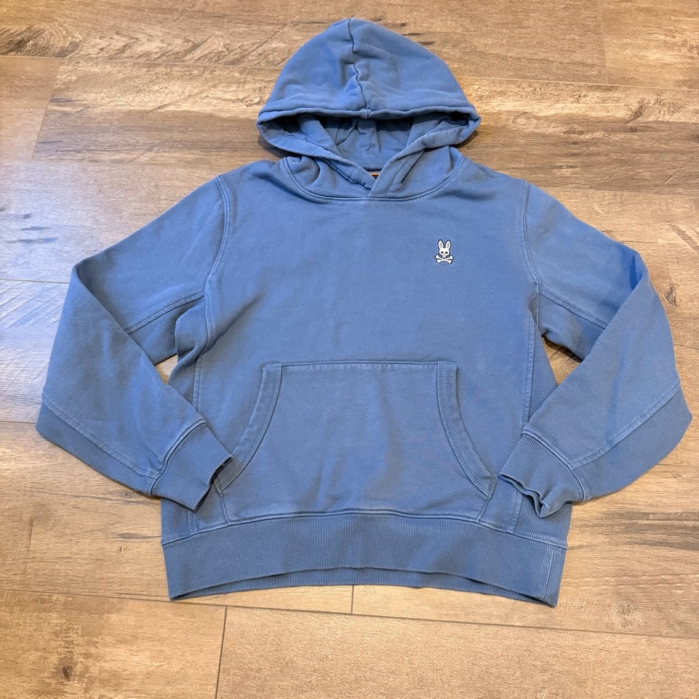 Psycho Bunny Kids Blue Hooded Sweatshirt with Small Logo